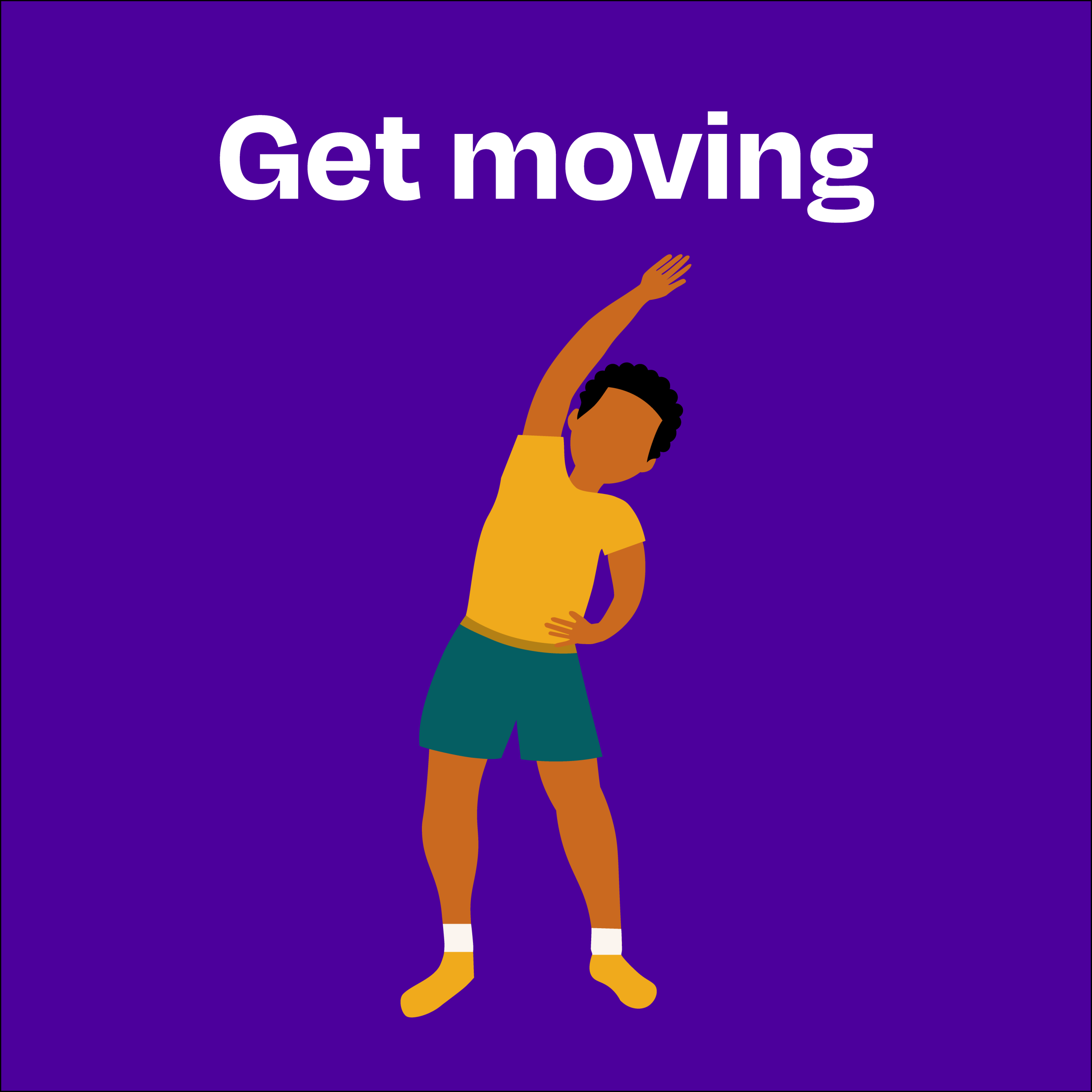Get moving: Illustration of a person stretching