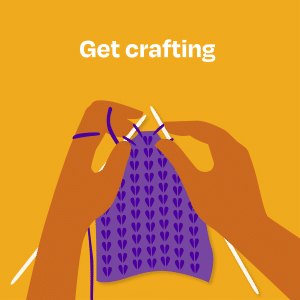 Get crafting: Illustration of hands knitting