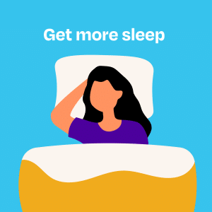 Get more sleep: Illustration of a person sleeping